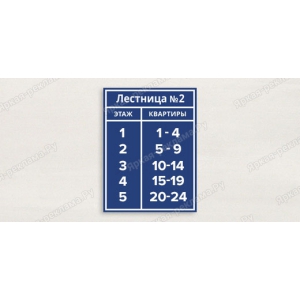ТПН-031 - Табличка «Поэтажная нумерация квартир»