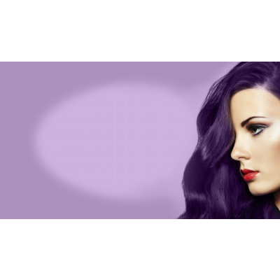 волосы на фиолетовом фоне