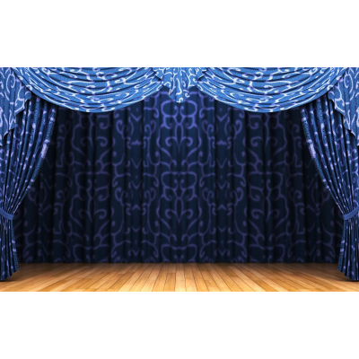 синие шторы театр