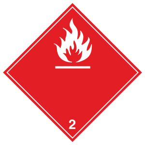 Наклейка 2.3 «Легковоспламеняющиеся газы» (белые буквы)